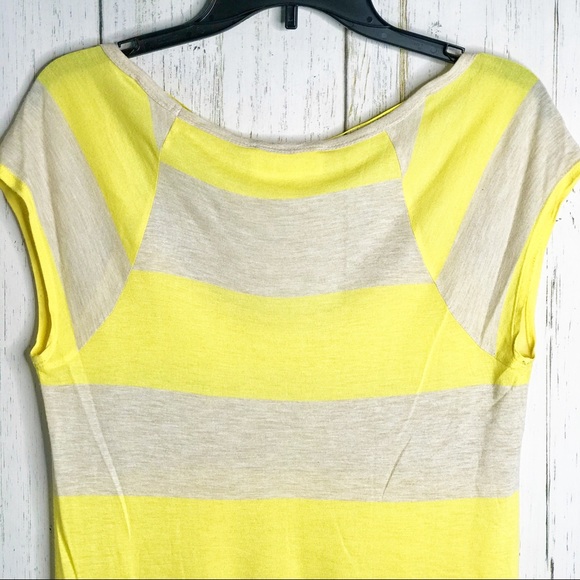 Two by Vince Camuto Yellow Stripe Top - Picture 6 of 8